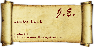 Jesko Edit névjegykártya